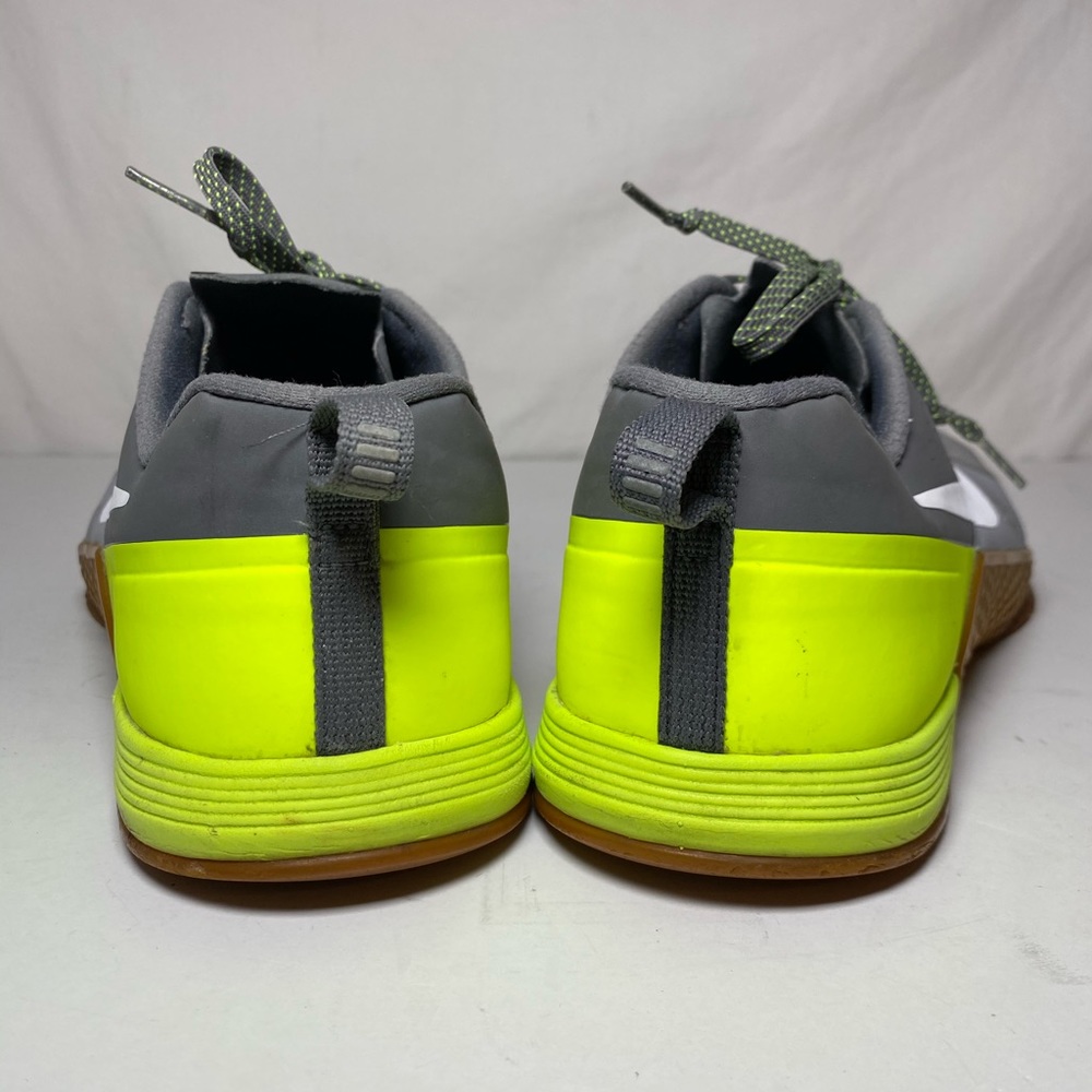 EUC Nike Metcon 1 Men US 12 Wolf Grey Volt Cool Grey Running Shoes 704688-017 C6 - Picture 7 of 8